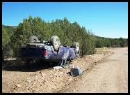 Vehicle rollover on ranch road
