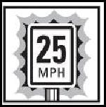 25 MPH speed limit sign
